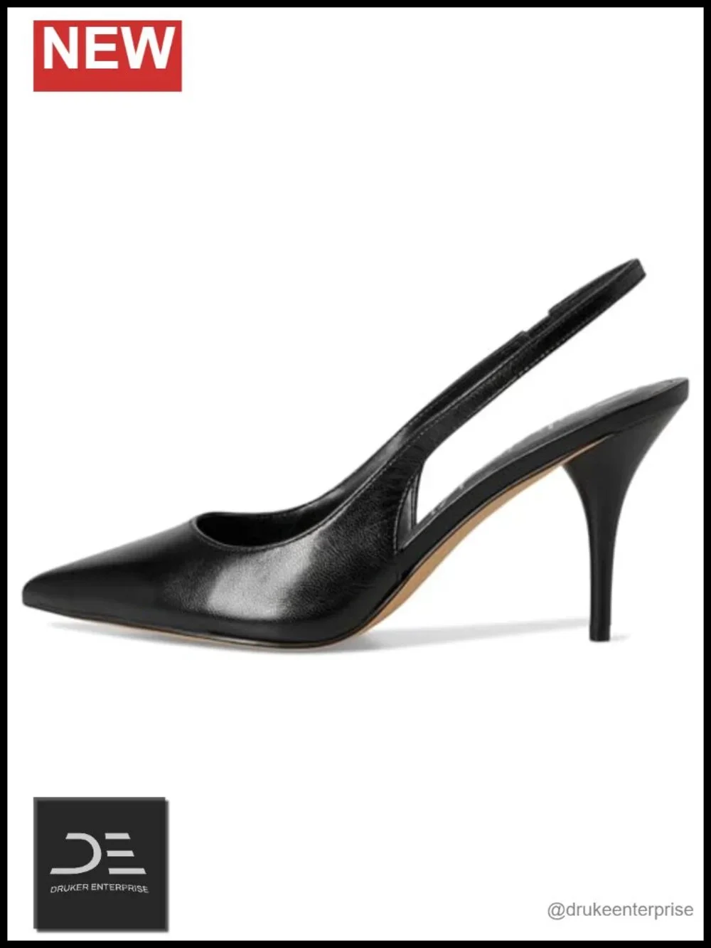 Women's Slingback Stiletto Heels Pointed Toe Dress Pumps Leather